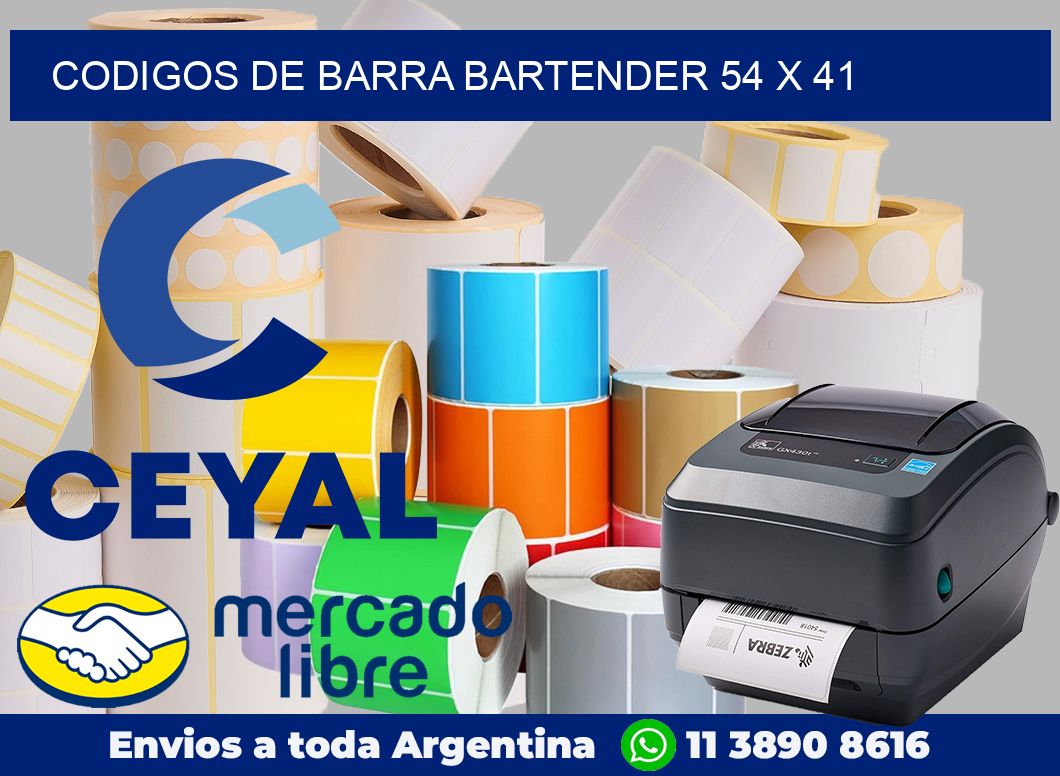 Codigos de barra Bartender 54 x 41