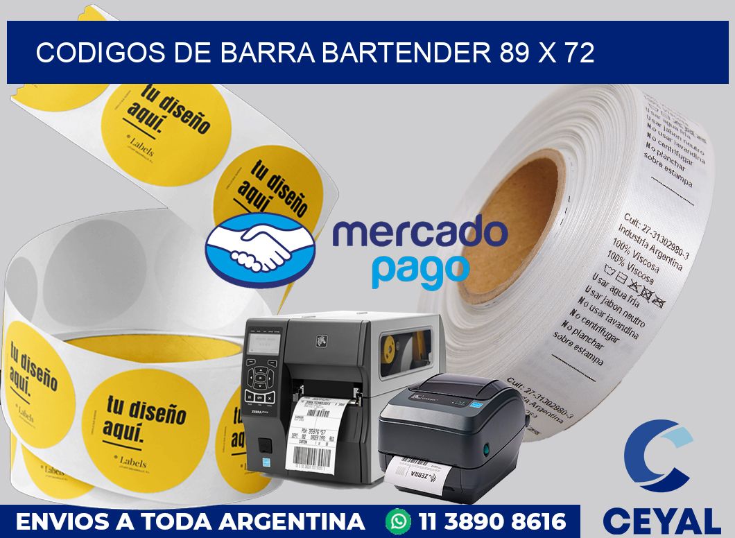 Codigos de barra Bartender 89 x 72