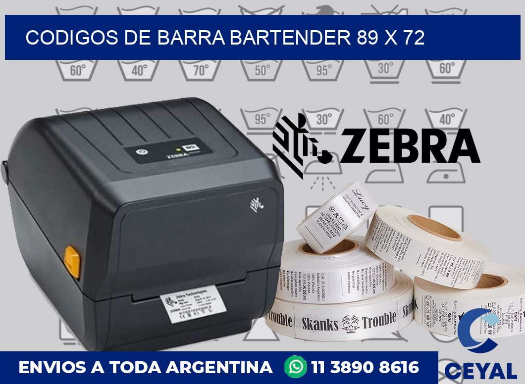 Codigos de barra Bartender 89 x 72