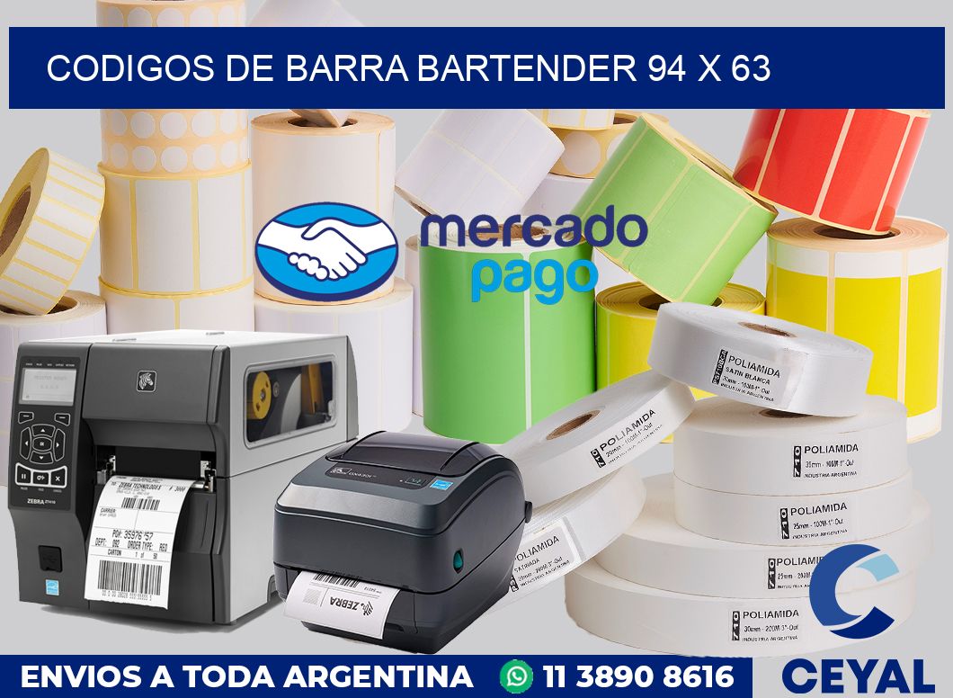 Codigos de barra Bartender 94 x 63