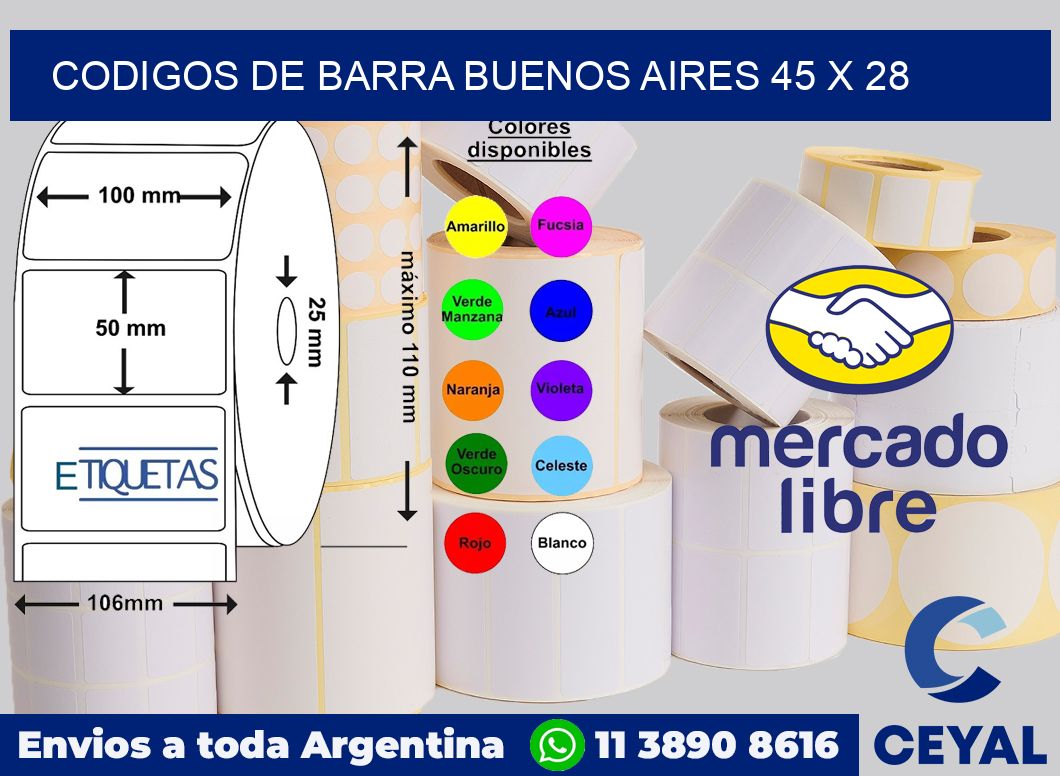 Codigos de barra Buenos Aires 45 x 28