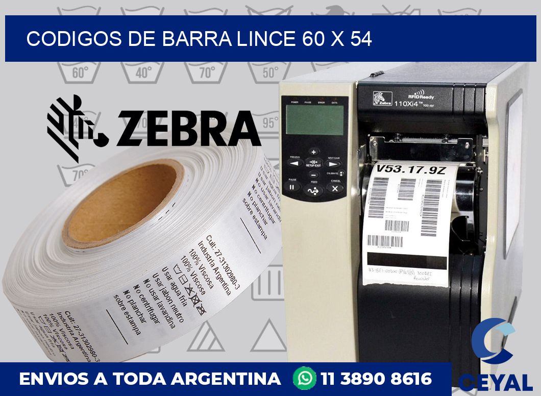 Codigos de barra Lince 60 x 54