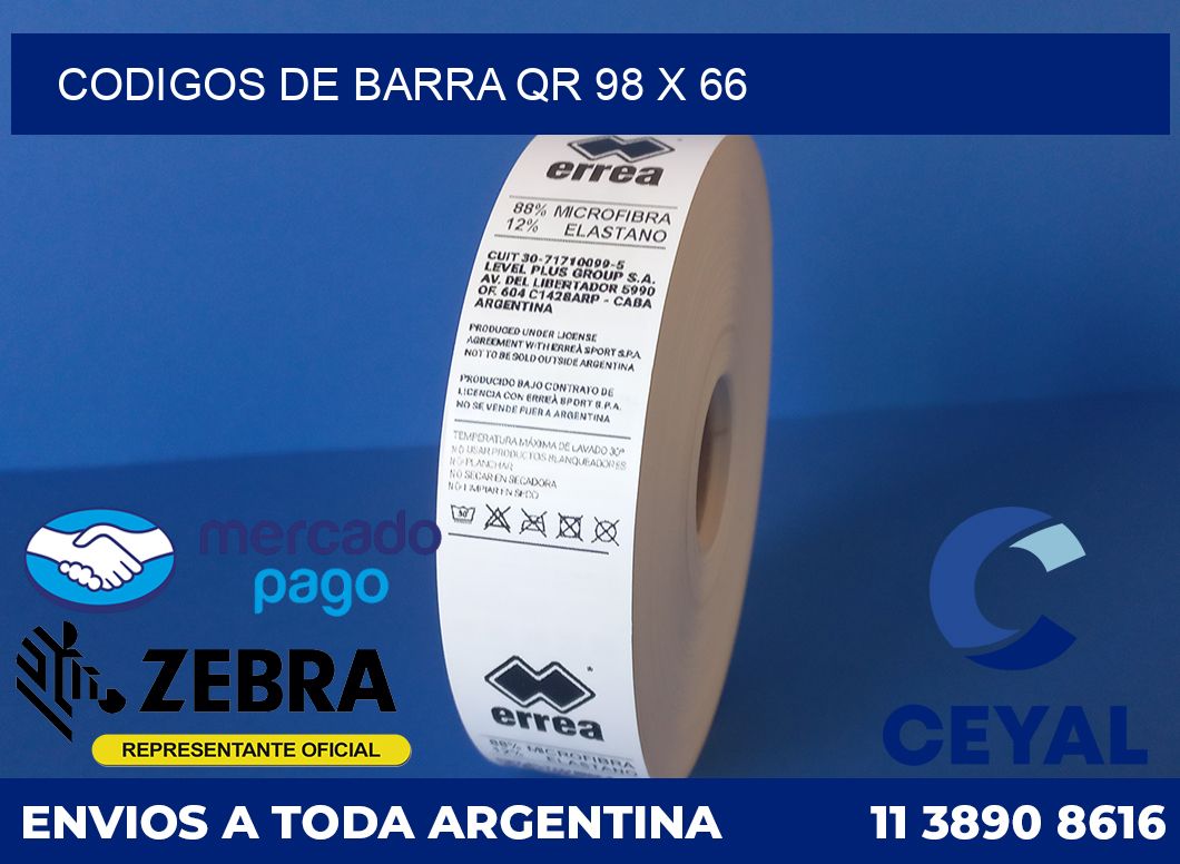 Codigos de barra QR 98 x 66