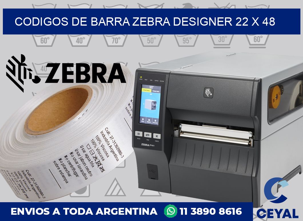 Codigos de barra Zebra designer 22 x 48