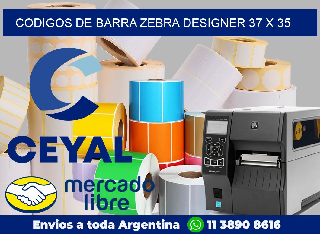 Codigos de barra Zebra designer 37 x 35