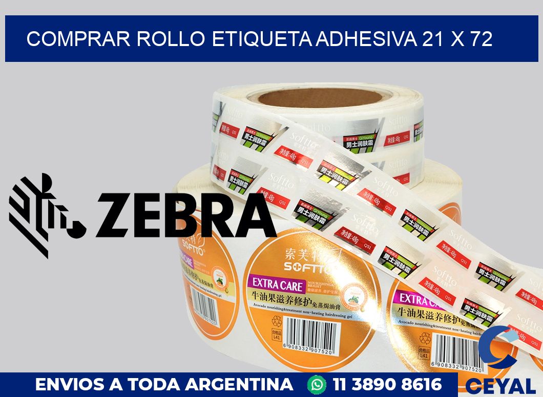 Comprar rollo etiqueta adhesiva 21 x 72