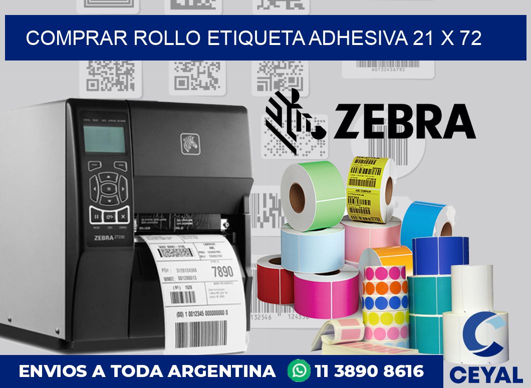 Comprar rollo etiqueta adhesiva 21 x 72