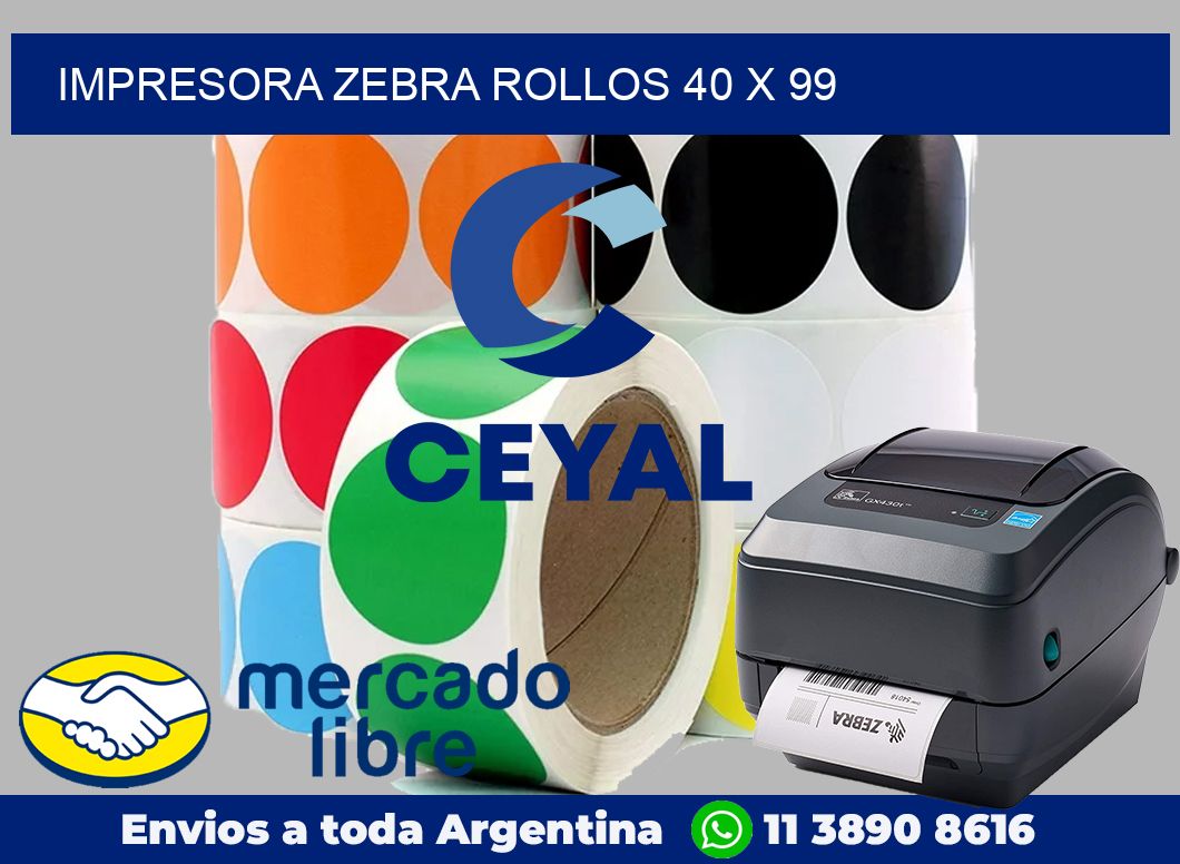 Impresora Zebra rollos 40 x 99