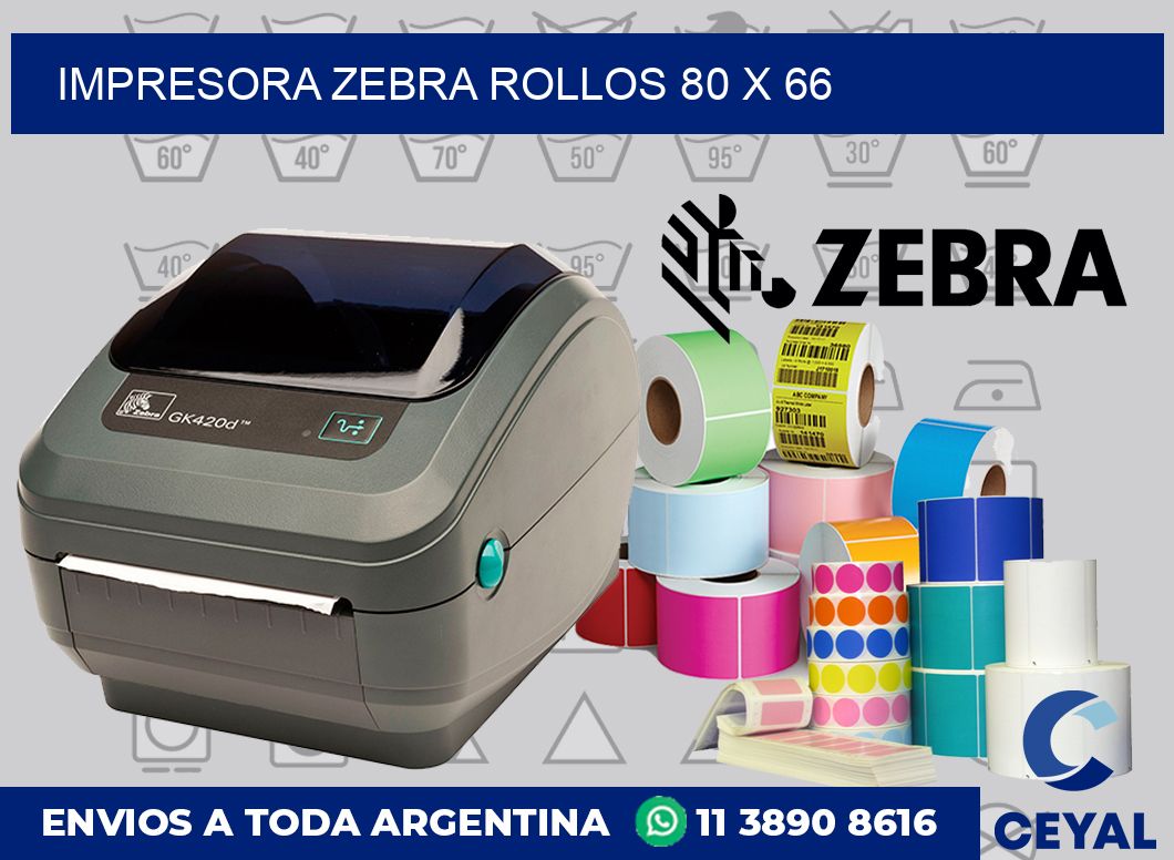 Impresora Zebra rollos 80 x 66