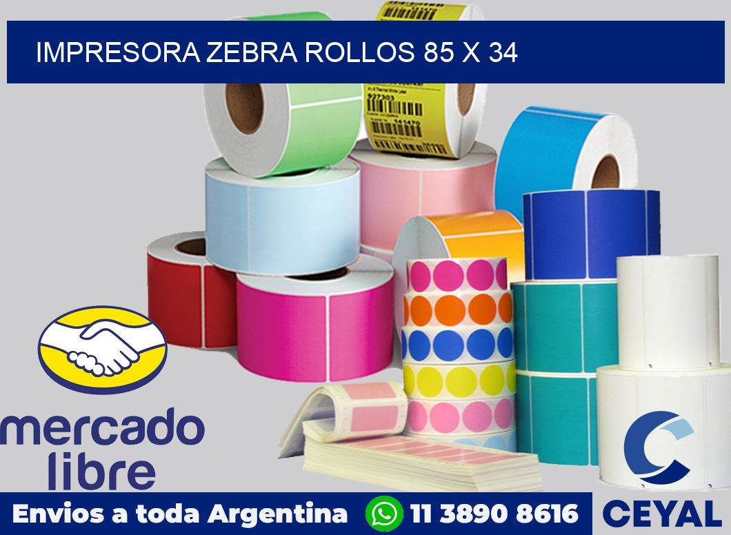 Impresora Zebra rollos 85 x 34