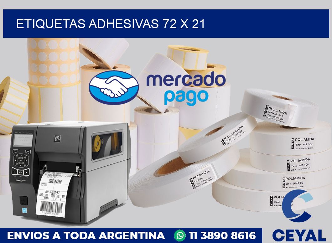 etiquetas adhesivas 72 x 21