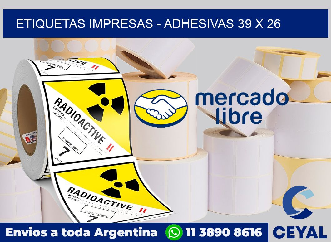 etiquetas impresas - Adhesivas 39 x 26