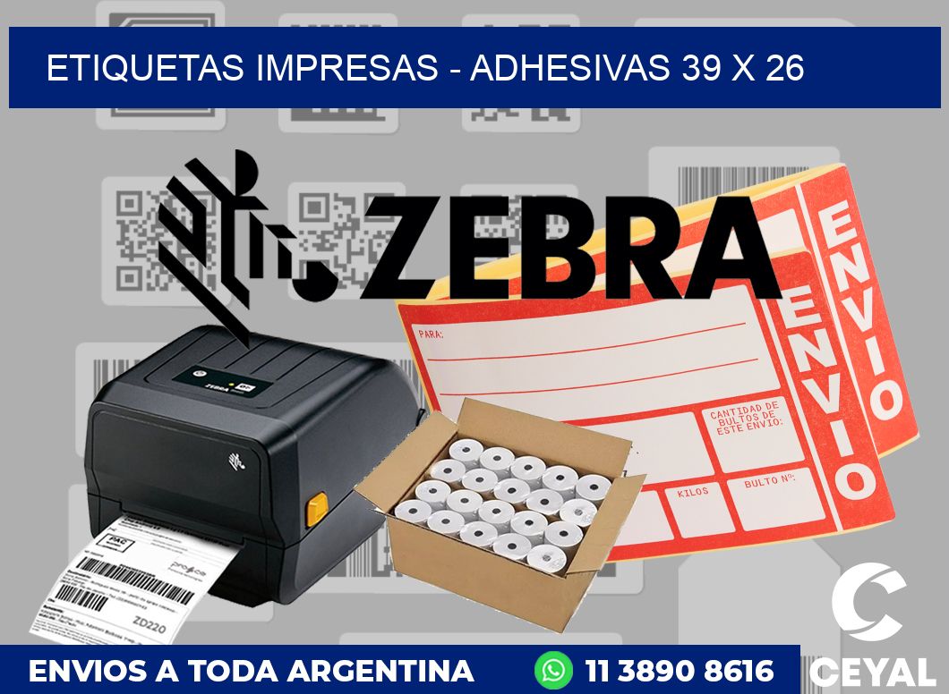 etiquetas impresas - Adhesivas 39 x 26