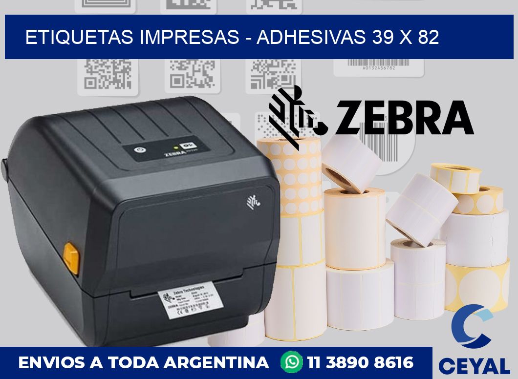 etiquetas impresas – Adhesivas 39 x 82