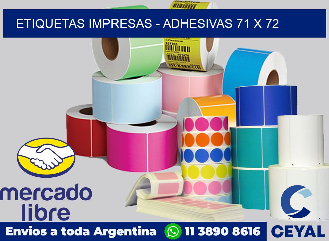 etiquetas impresas - Adhesivas 71 x 72