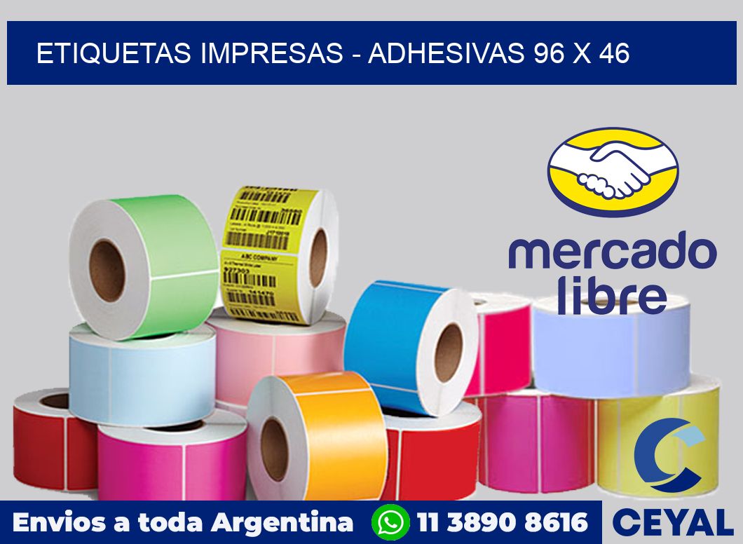 etiquetas impresas - Adhesivas 96 x 46