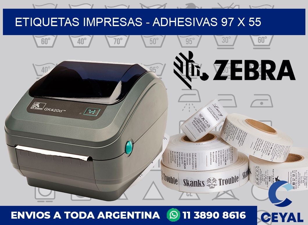 etiquetas impresas – Adhesivas 97 x 55