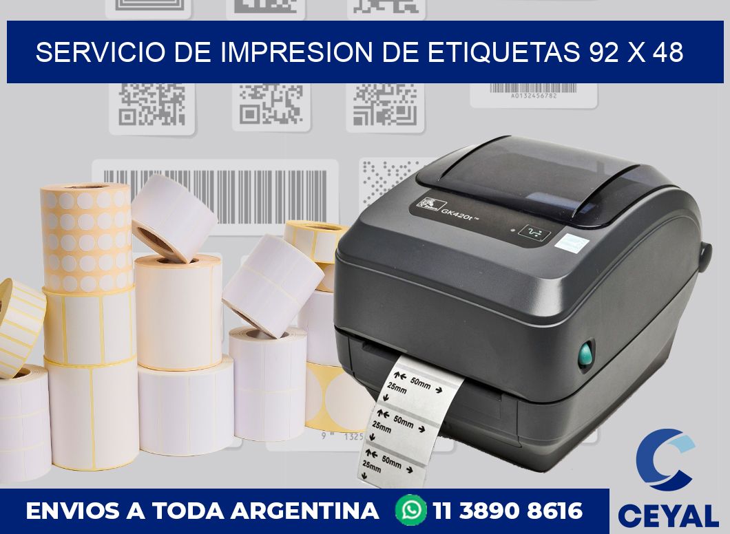 servicio de impresion de etiquetas 92 x 48