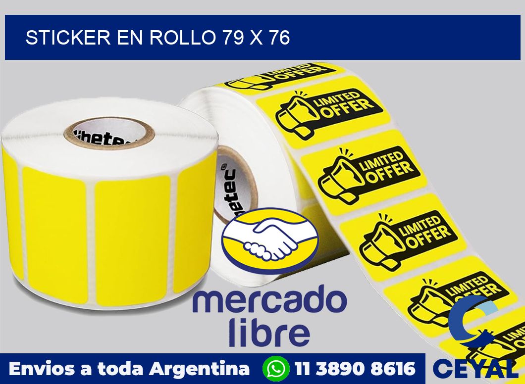 sticker en rollo 79 x 76