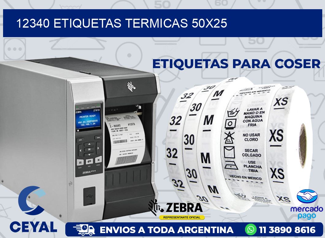 12340 ETIQUETAS TERMICAS 50X25