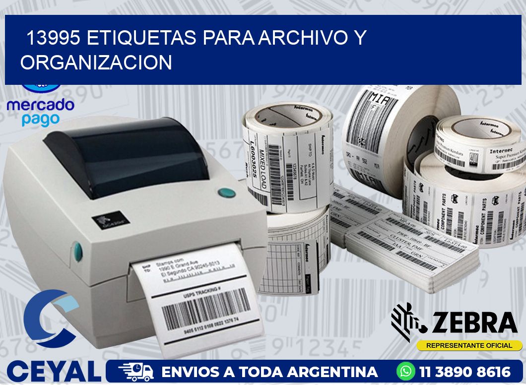 13995 ETIQUETAS PARA ARCHIVO Y ORGANIZACION