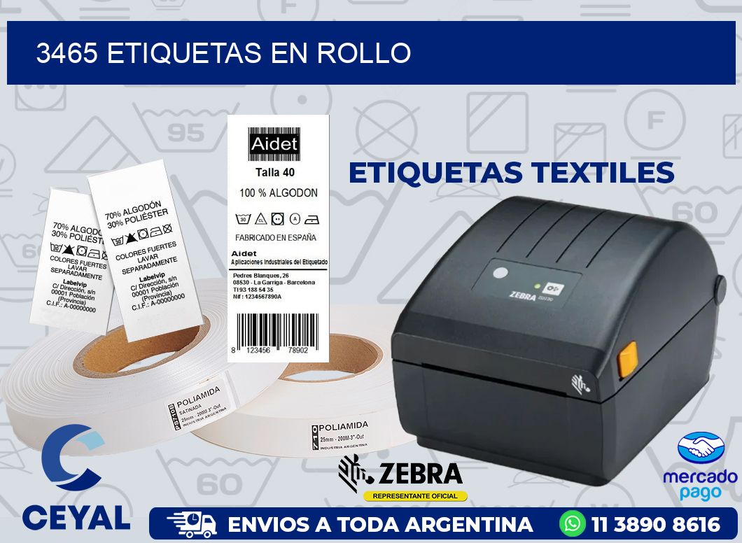 3465 ETIQUETAS EN ROLLO