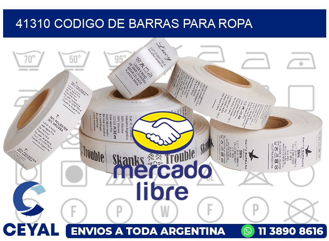 41310 CODIGO DE BARRAS PARA ROPA