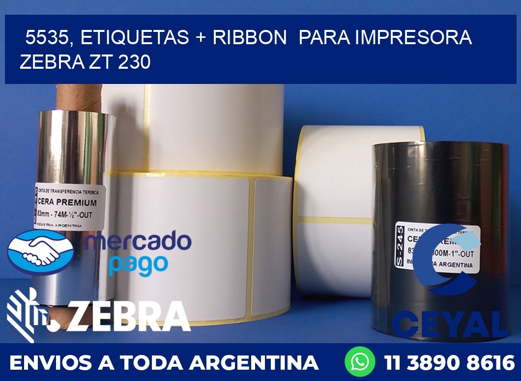 5535, etiquetas + ribbon  para impresora zebra ZT 230