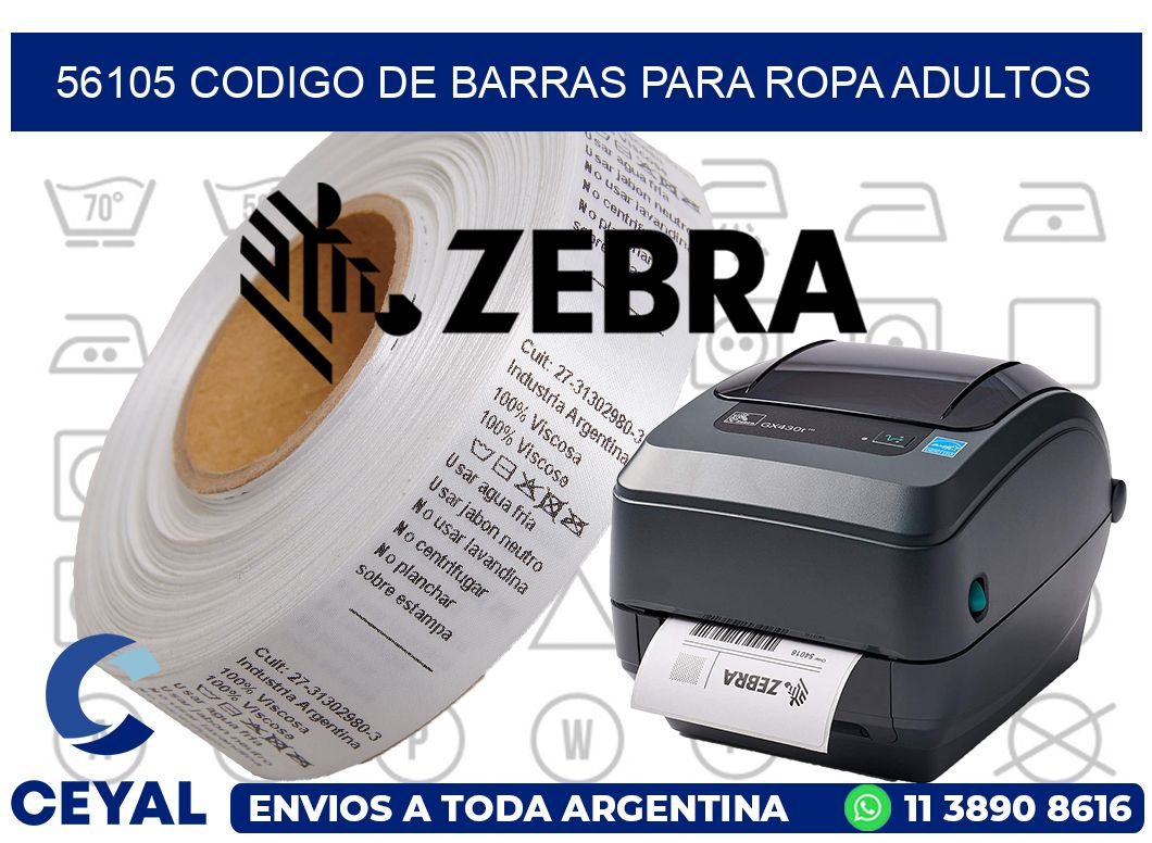 56105 CODIGO DE BARRAS PARA ROPA ADULTOS