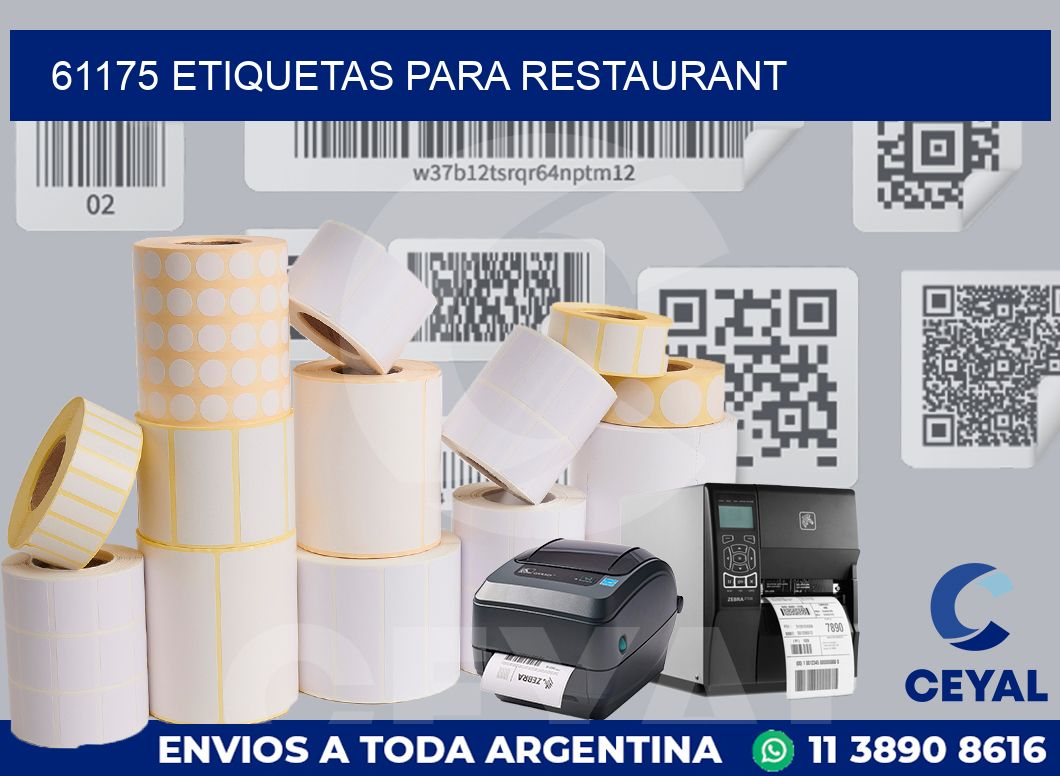 61175 ETIQUETAS PARA RESTAURANT