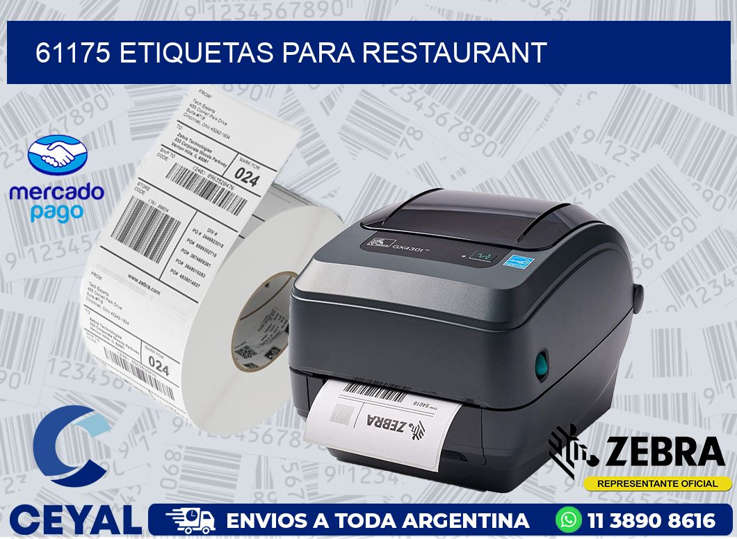 61175 ETIQUETAS PARA RESTAURANT