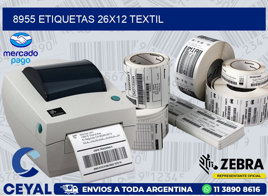 8955 ETIQUETAS 26X12 TEXTIL