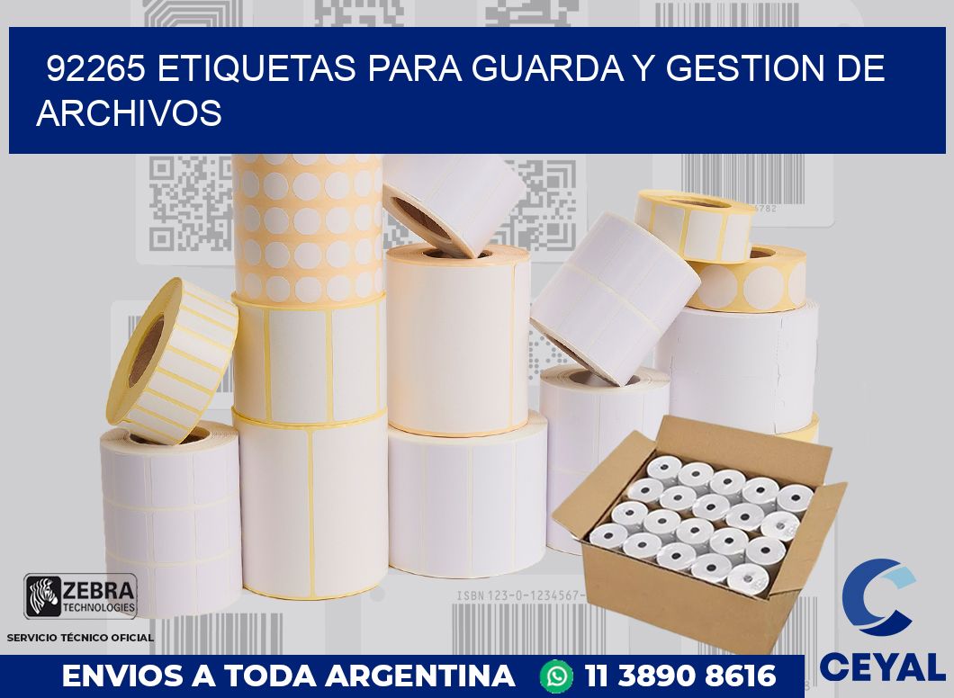 92265 ETIQUETAS PARA GUARDA Y GESTION DE ARCHIVOS