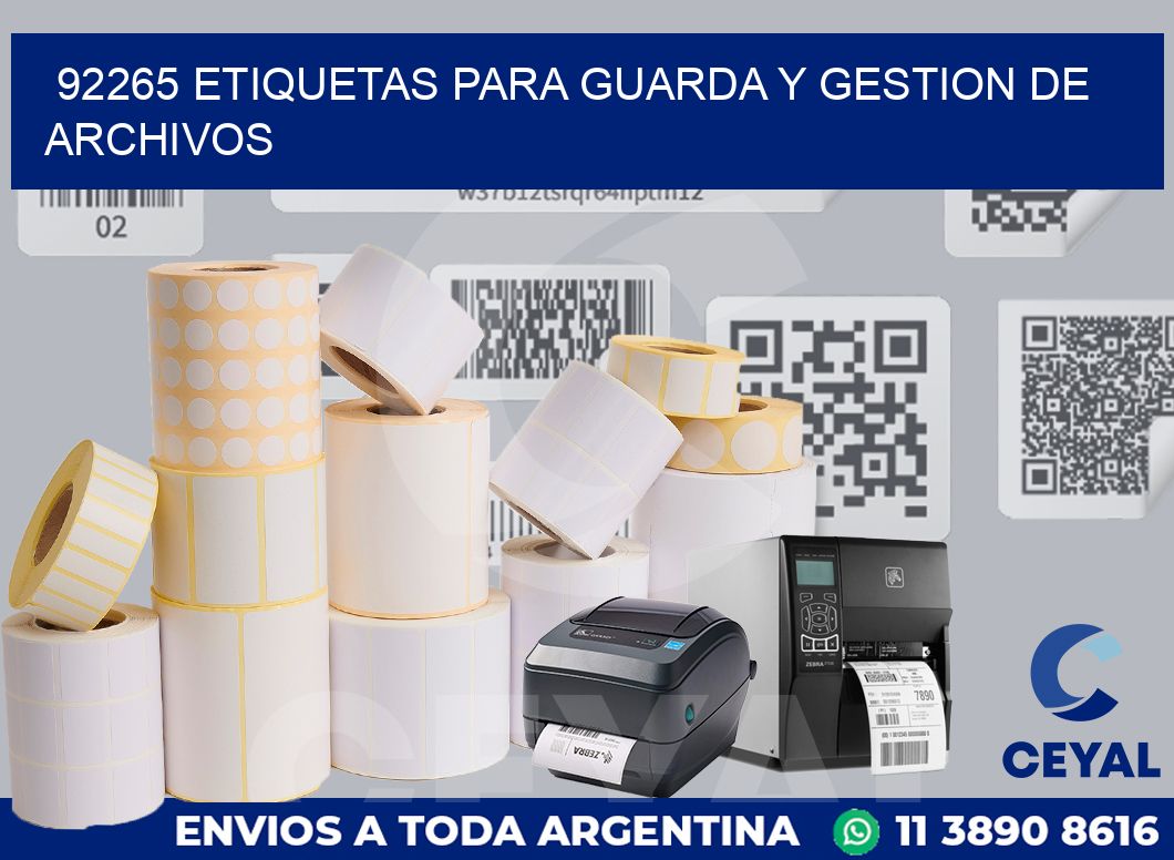 92265 ETIQUETAS PARA GUARDA Y GESTION DE ARCHIVOS