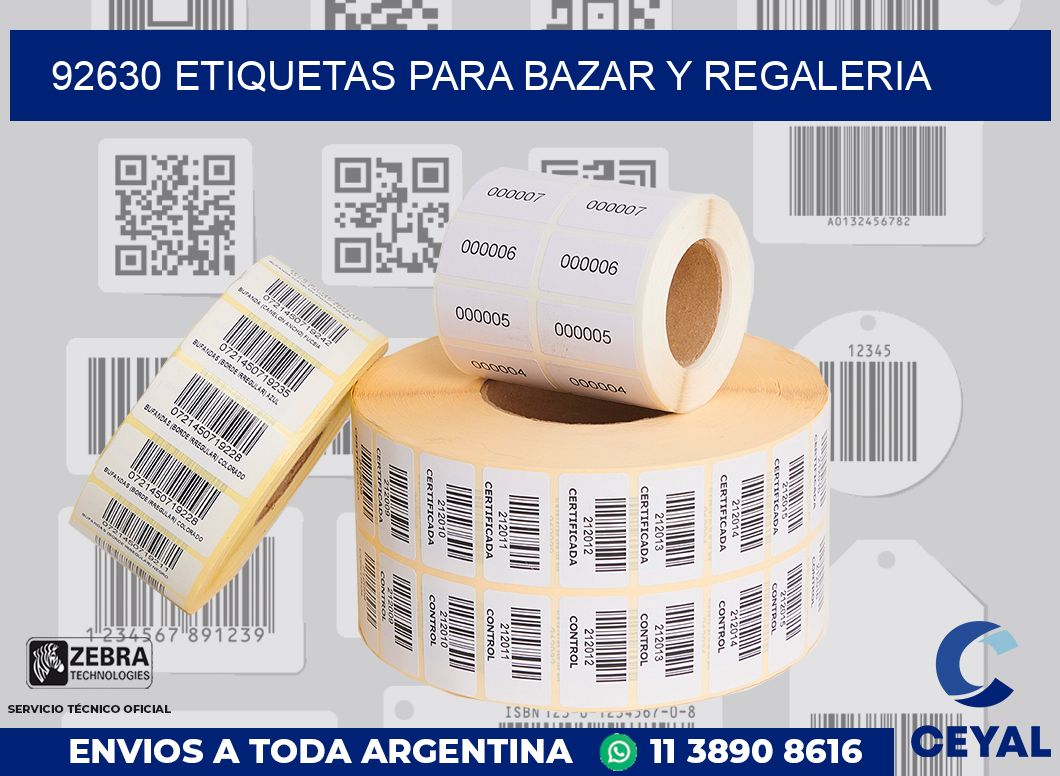 92630 ETIQUETAS PARA BAZAR Y REGALERIA