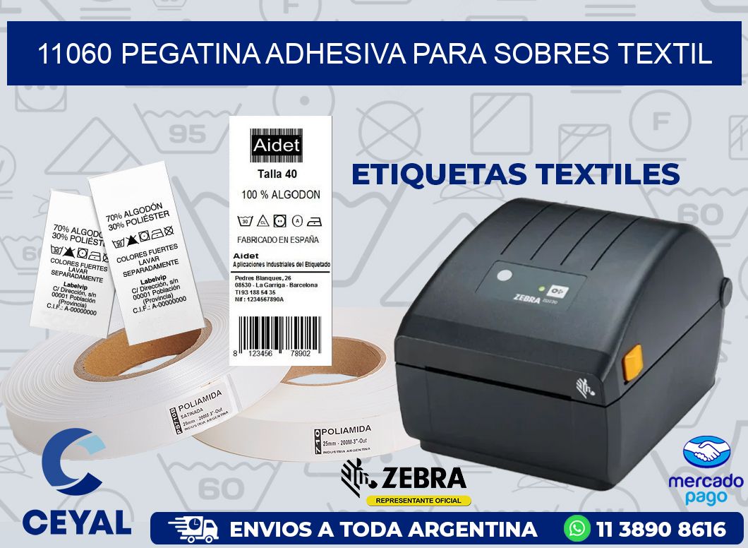 11060 PEGATINA ADHESIVA PARA SOBRES TEXTIL