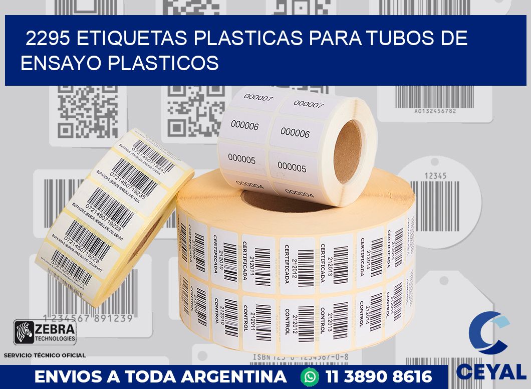 2295 ETIQUETAS PLASTICAS PARA TUBOS DE ENSAYO PLASTICOS