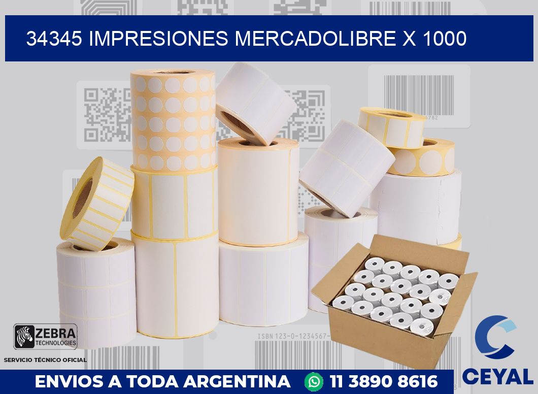 34345 impresiones mercadolibre x 1000