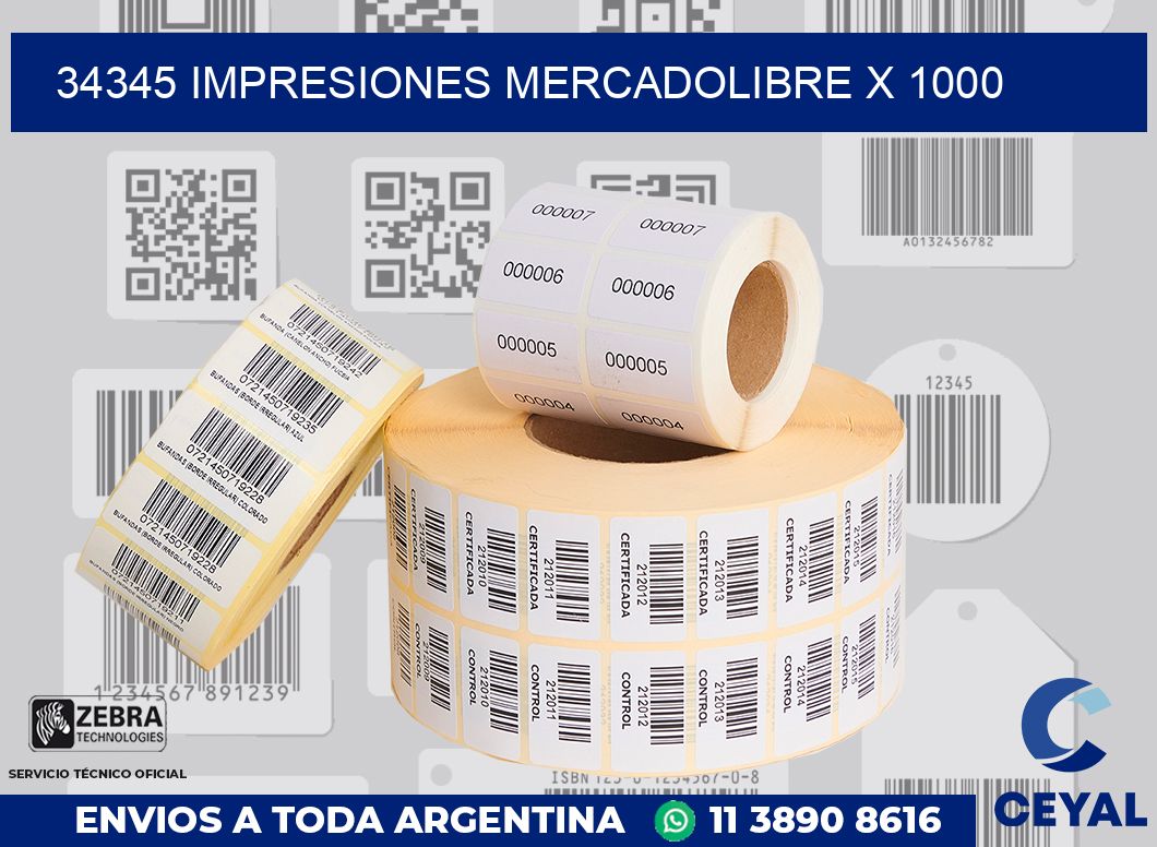 34345 impresiones mercadolibre x 1000