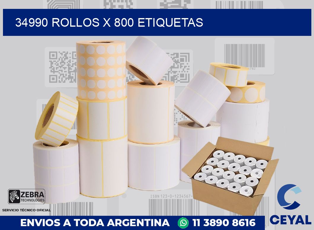 34990 Rollos x 800 etiquetas