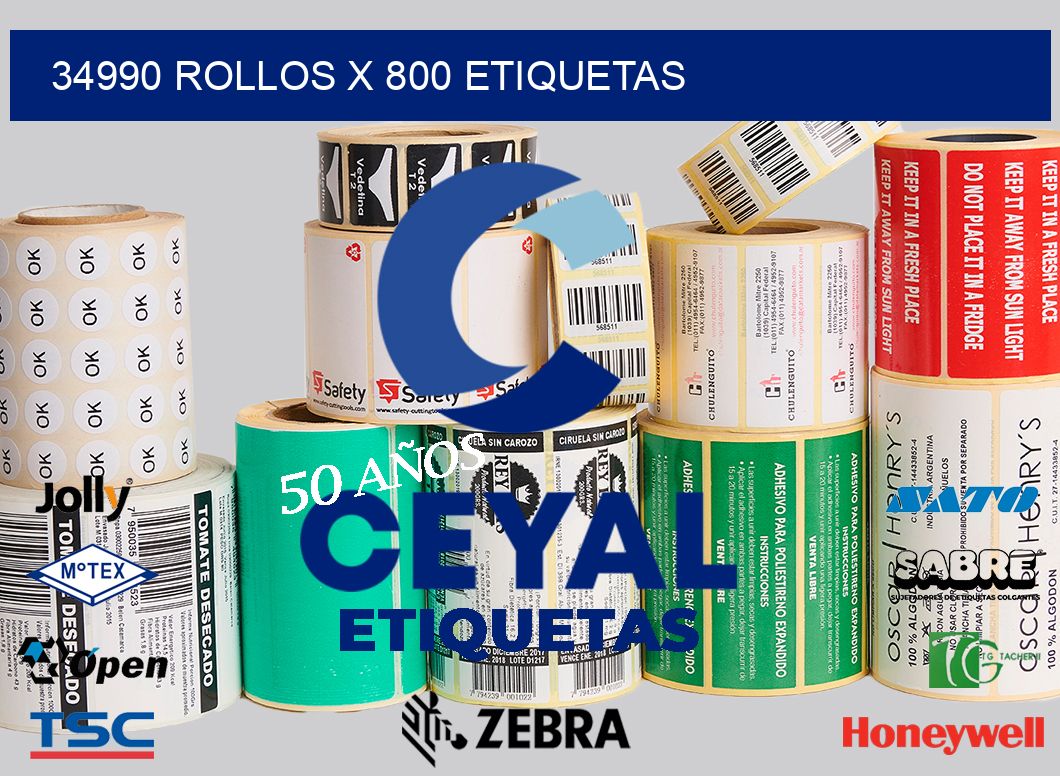 34990 Rollos x 800 etiquetas