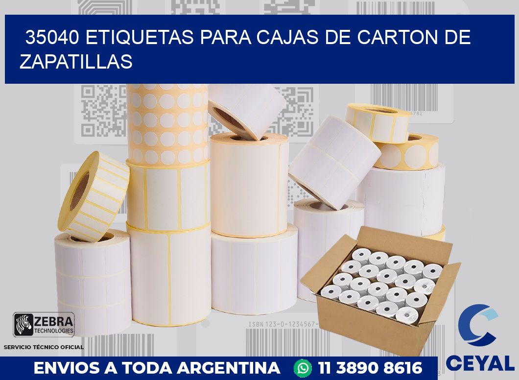 35040 ETIQUETAS PARA CAJAS DE CARTON DE ZAPATILLAS