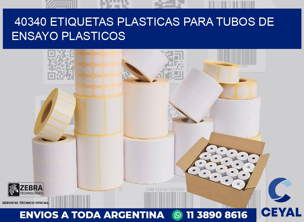 40340 ETIQUETAS PLASTICAS PARA TUBOS DE ENSAYO PLASTICOS