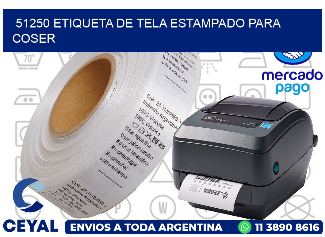 51250 ETIQUETA DE TELA ESTAMPADO PARA COSER