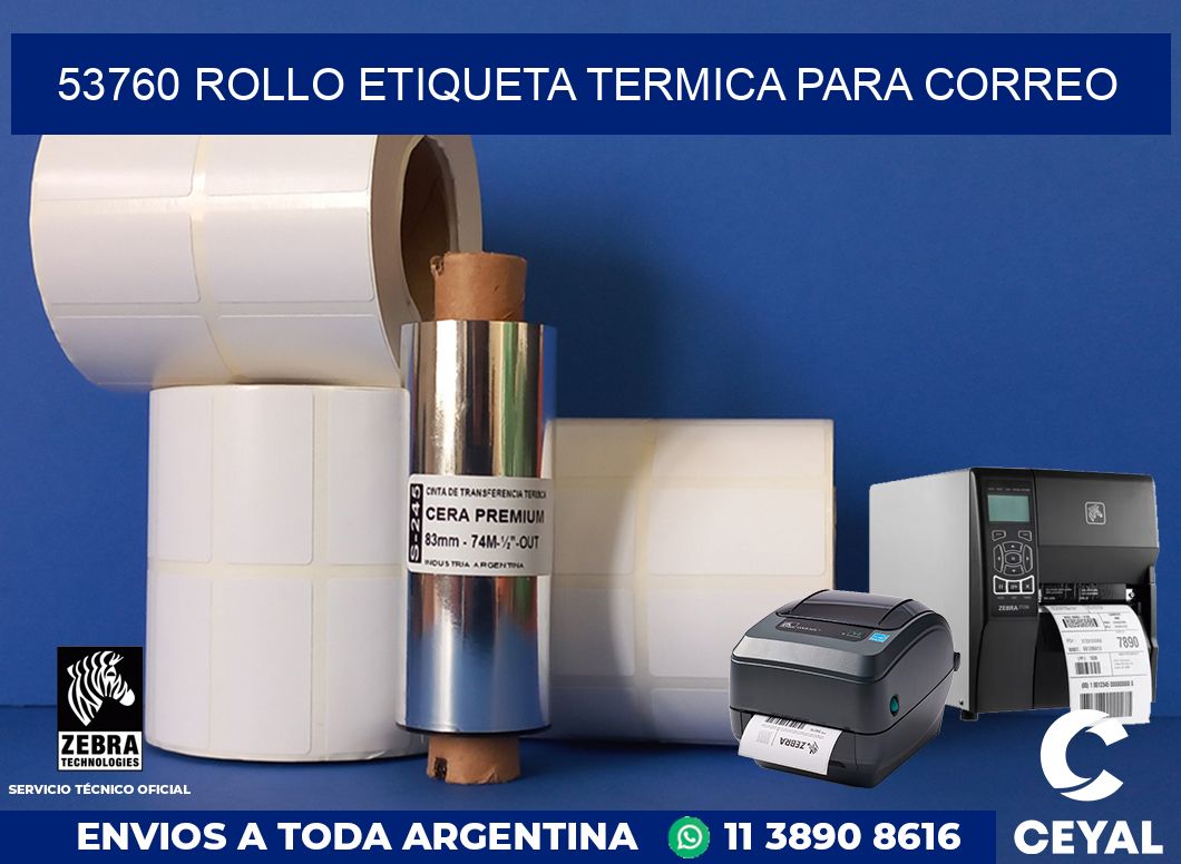 53760 ROLLO ETIQUETA TERMICA PARA CORREO