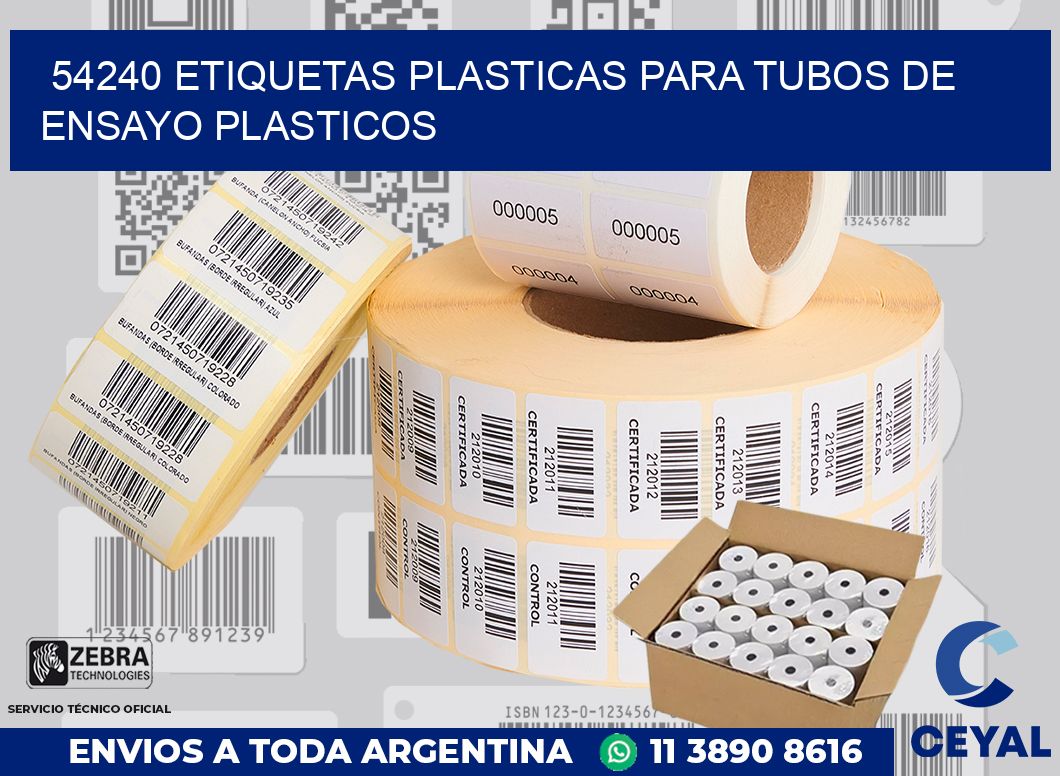 54240 ETIQUETAS PLASTICAS PARA TUBOS DE ENSAYO PLASTICOS