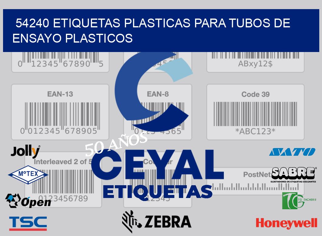 54240 ETIQUETAS PLASTICAS PARA TUBOS DE ENSAYO PLASTICOS