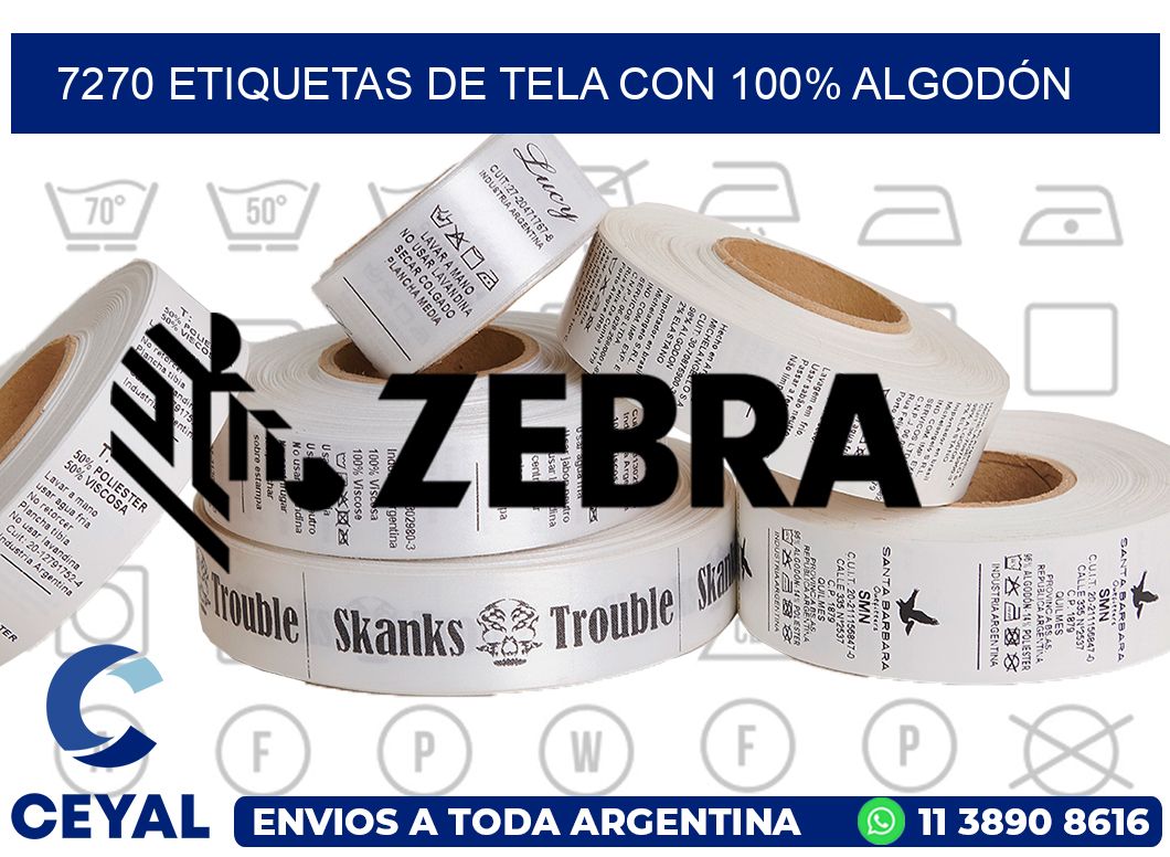 7270 ETIQUETAS DE TELA CON 100% ALGODÓN