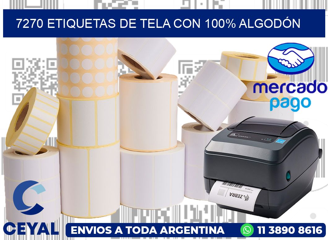 7270 ETIQUETAS DE TELA CON 100% ALGODÓN