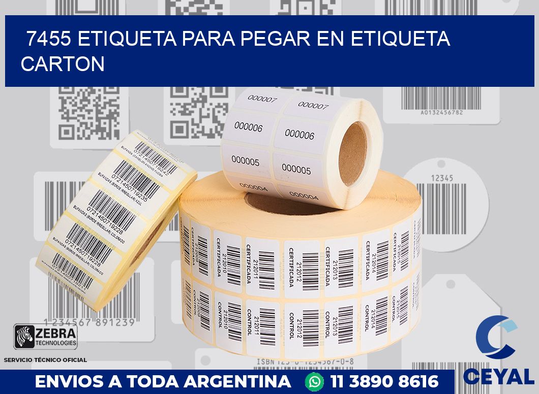 7455 ETIQUETA PARA PEGAR EN ETIQUETA CARTON